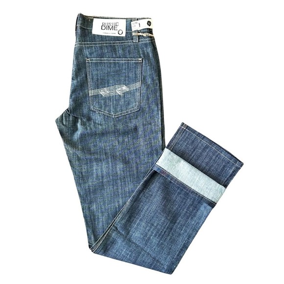 Rustic Dime Men's Slim Fit Rustic Indigo Zip Fly Stretch Jeans Size 32 NWT $60 - Picture 1 of 7